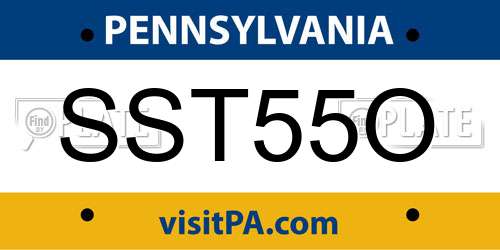 SST55O Pennsylvania License Plate