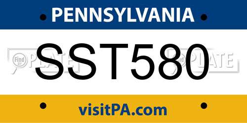 SST580 Pennsylvania License Plate