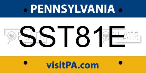 SST81E Pennsylvania License Plate