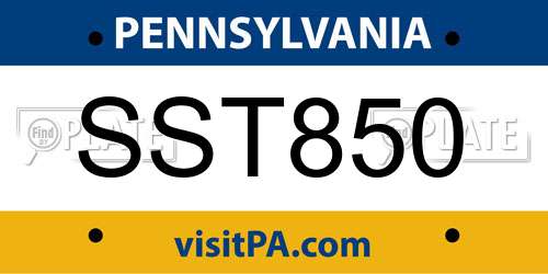 SST850 Pennsylvania License Plate