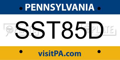 SST85D Pennsylvania License Plate