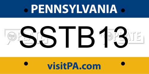 SSTB13 Pennsylvania License Plate