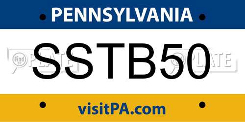 SSTB50 Pennsylvania License Plate