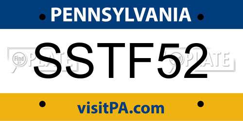 SSTF52 Pennsylvania License Plate