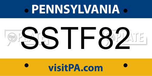 SSTF82 Pennsylvania License Plate