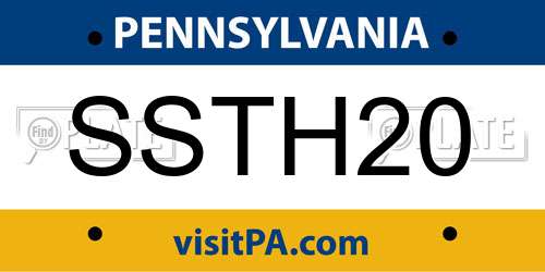 SSTH20 Pennsylvania License Plate