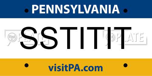 SSTITIT Pennsylvania License Plate
