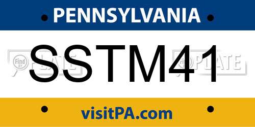 SSTM41 Pennsylvania License Plate