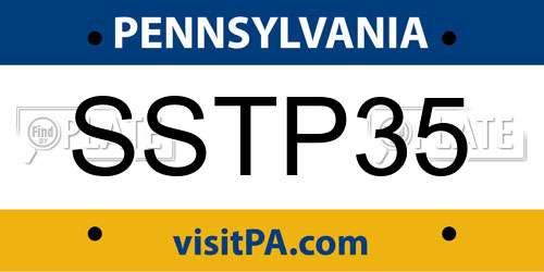 SSTP35 Pennsylvania License Plate