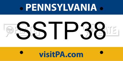 SSTP38 Pennsylvania License Plate