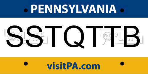 SSTQTTB Pennsylvania License Plate