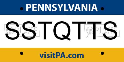 SSTQTTS Pennsylvania License Plate