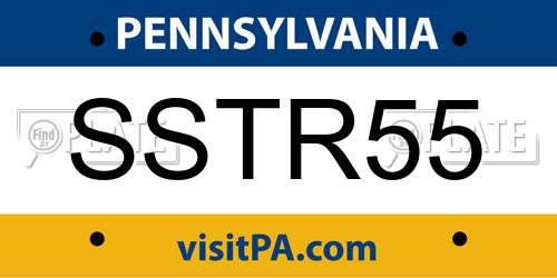SSTR55 Pennsylvania License Plate