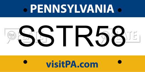 SSTR58 Pennsylvania License Plate