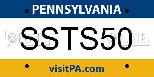 SSTS50 Pennsylvania License Plate