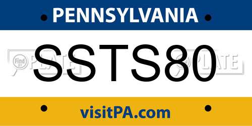 SSTS80 Pennsylvania License Plate