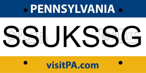 SSUKSSG Pennsylvania License Plate