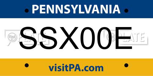 SSX00E Pennsylvania License Plate