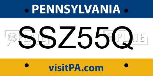 SSZ55Q Pennsylvania License Plate