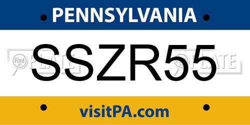 SSZR55 Pennsylvania License Plate