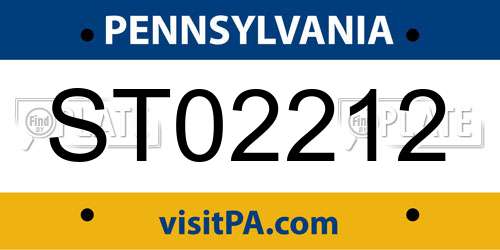 ST02212 Pennsylvania License Plate