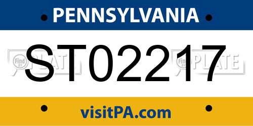 ST02217 Pennsylvania License Plate