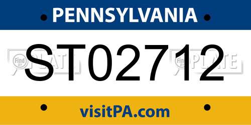 ST02712 Pennsylvania License Plate