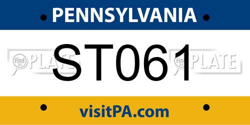ST061 Pennsylvania License Plate
