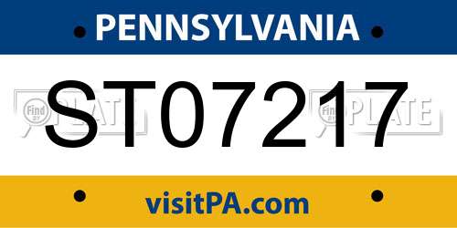 ST07217 Pennsylvania License Plate