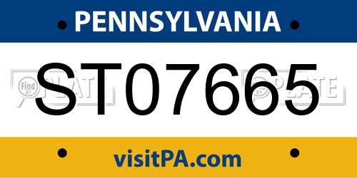 ST07665 Pennsylvania License Plate