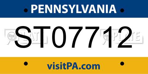 ST07712 Pennsylvania License Plate