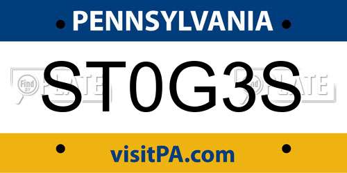ST0G3S Pennsylvania License Plate