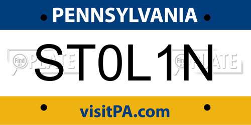 ST0L1N Pennsylvania License Plate