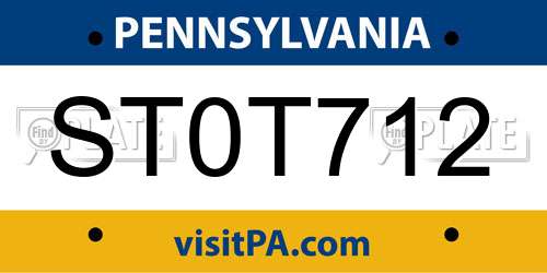 ST0T712 Pennsylvania License Plate