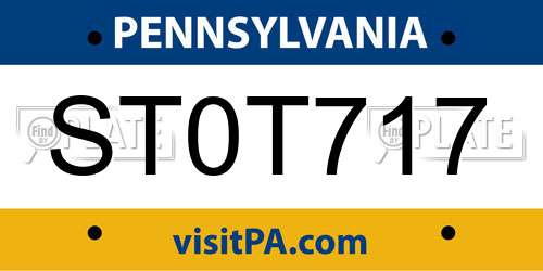 ST0T717 Pennsylvania License Plate