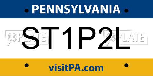 ST1P2L Pennsylvania License Plate
