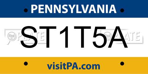 ST1T5A Pennsylvania License Plate