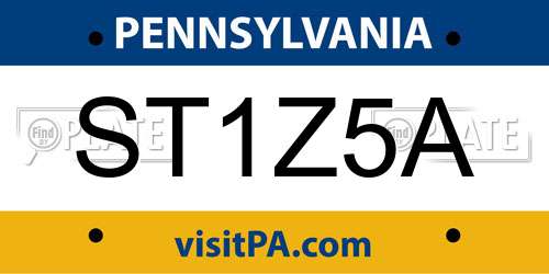 ST1Z5A Pennsylvania License Plate