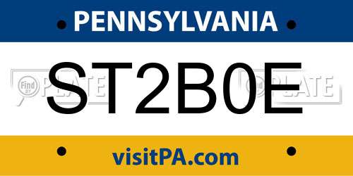 ST2B0E Pennsylvania License Plate
