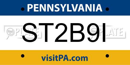 ST2B9I Pennsylvania License Plate