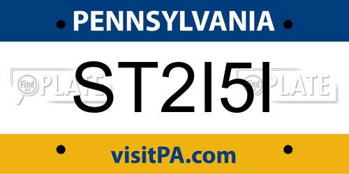 ST2I5I Pennsylvania License Plate