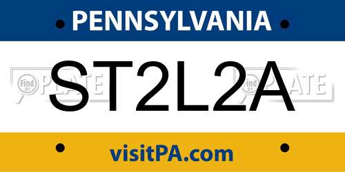 ST2L2A Pennsylvania License Plate