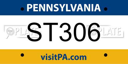 ST306 Pennsylvania License Plate
