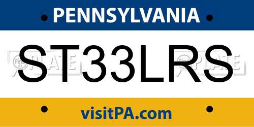 ST33LRS Pennsylvania License Plate
