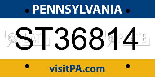 ST36814 Pennsylvania License Plate