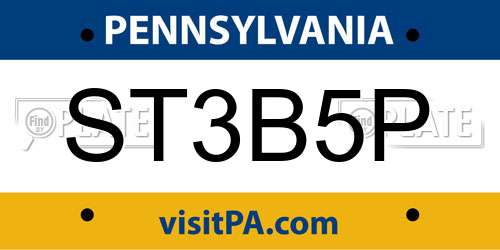 ST3B5P Pennsylvania License Plate