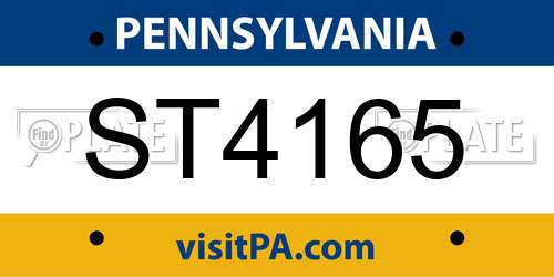ST4165 Pennsylvania License Plate