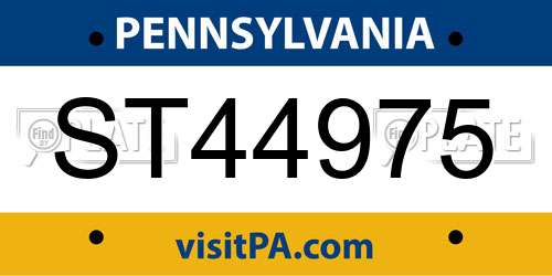 ST44975 Pennsylvania License Plate