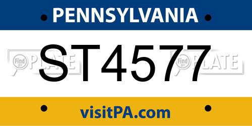 ST4577 Pennsylvania License Plate