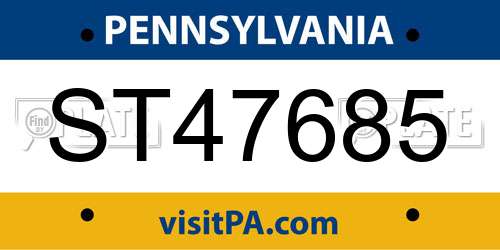 ST47685 Pennsylvania License Plate